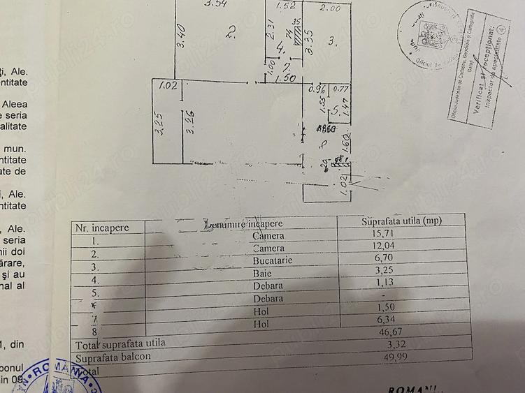 Apartament 2 camere mobilat, etaj 1, Micro 17 Gala?i 49,9 mp | Persoana fizica - 9