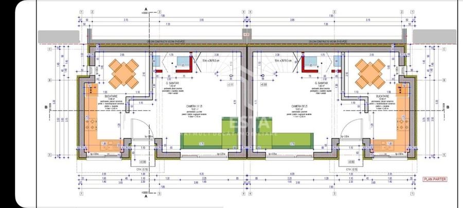 Duplex cu 4 camere cu Canalizare în Metalurgiei