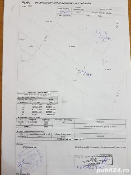 Teren de 5757 mp, în Paleu