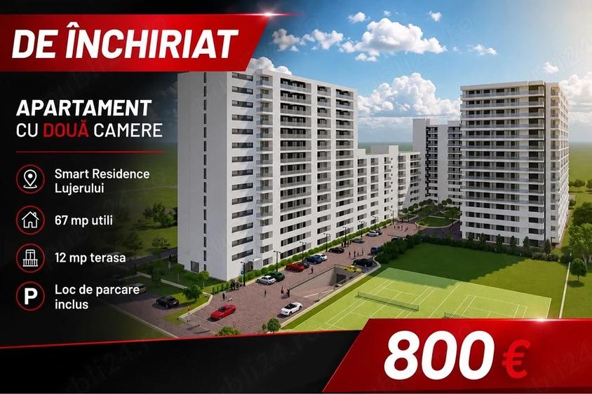 Apartament cu 2 camere semidecomandat în Lujerului
