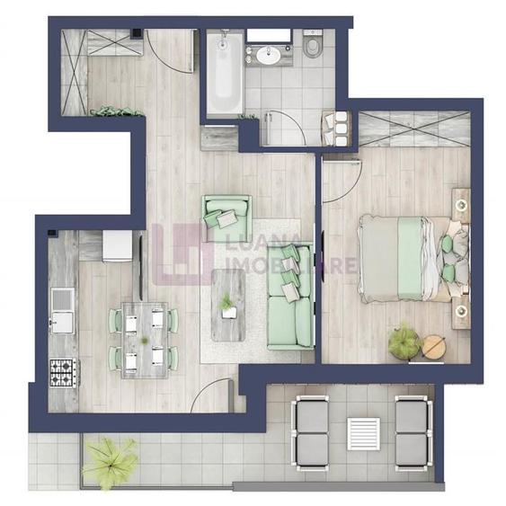 Apartament cu 2 camere decomandat în Turnișor