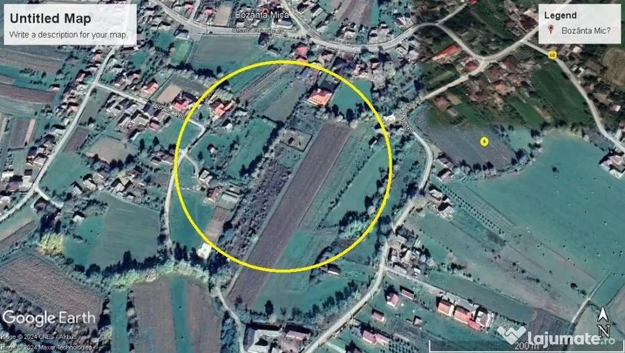 Teren de 1300 mp, în Bozânta Mică