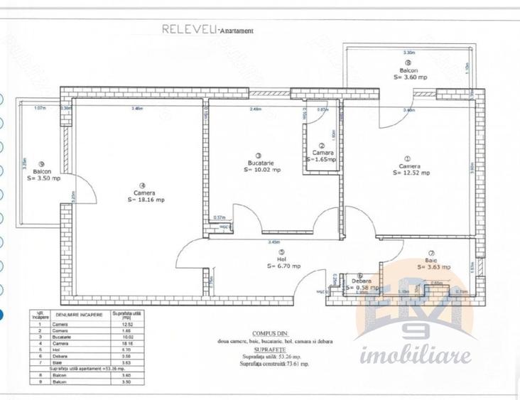 Apartament cu 2 camere decomandat în Rogerius