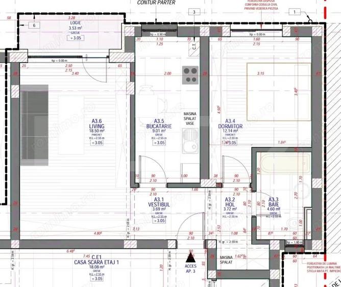 Apartament cu 2 camere decomandat în Mehala