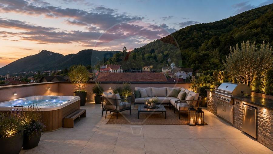 Penthouse cu 4 camere semidecomandat în Schei