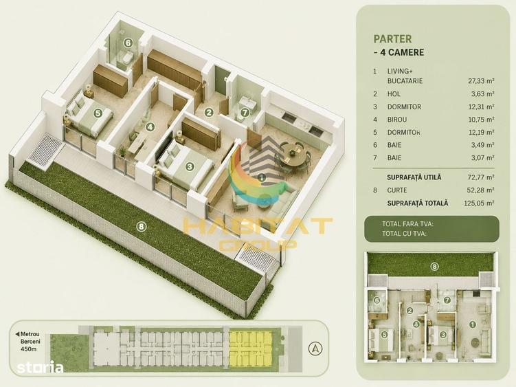 Vanzare Apartament 4 camere cu curte de 52 mp - Popesti Leordeni - 1