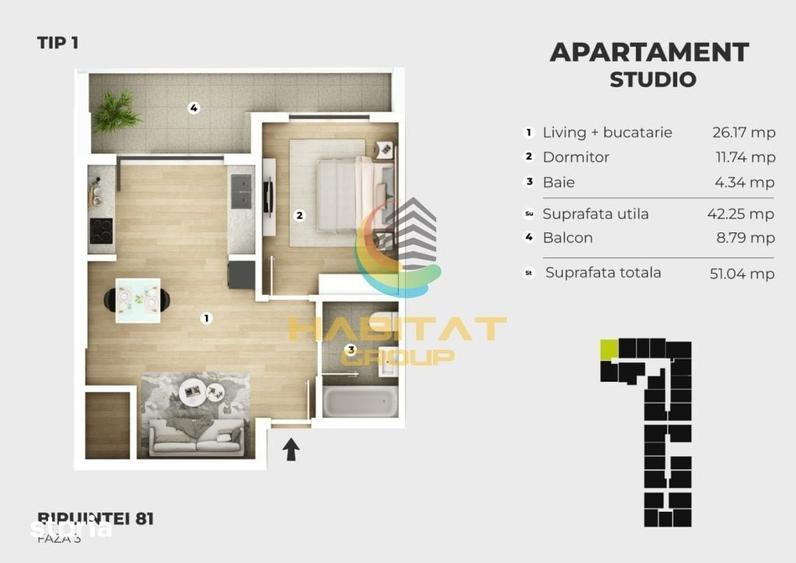 Apartament 2 camere tip studio, Popesti Leordeni, metrou Berceni. - 1