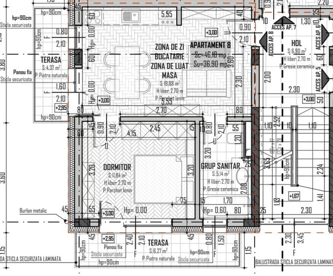 Apartament cu 2 camere semidecomandat în Baciu