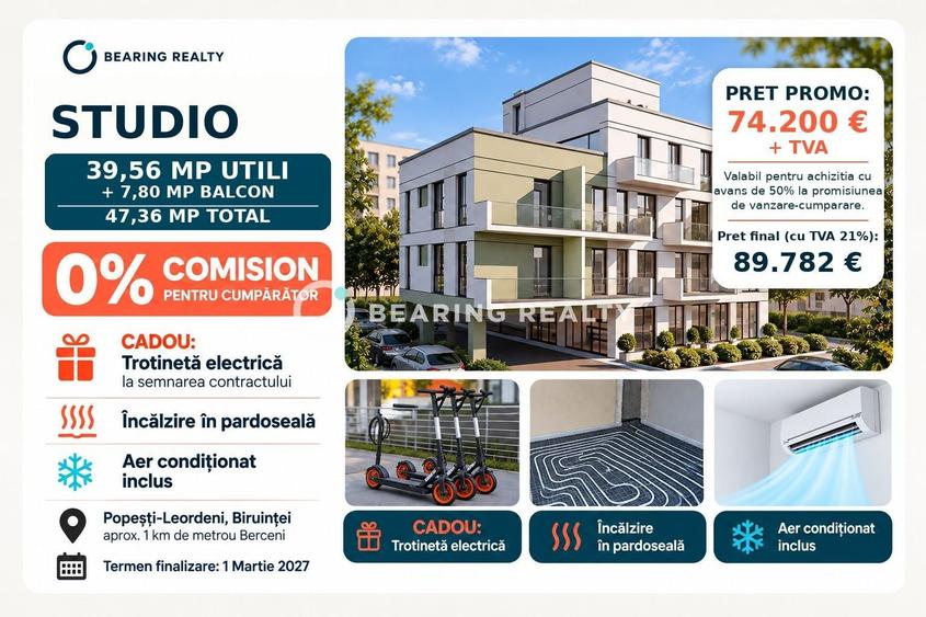 Apartament cu 2 camere semidecomandat în Est
