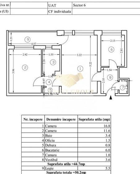 Apartament cu 2 camere semidecomandat în Gorjului
