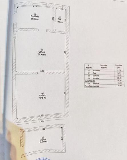 Apartament cu 2 camere nedecomandat în Iosefin