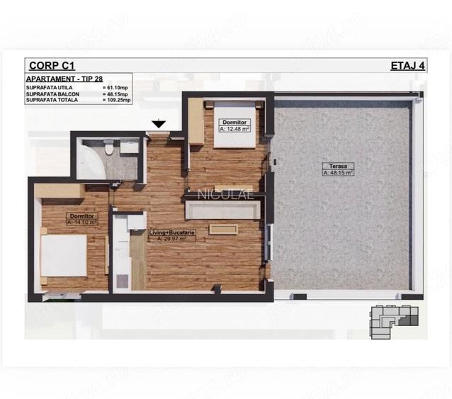 vand Apartament 2 Cam Dobroesti Fundeni Str. Trifoiului Nr. 43