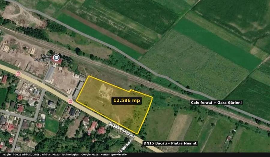 Teren de 12586 mp, în Gârleni