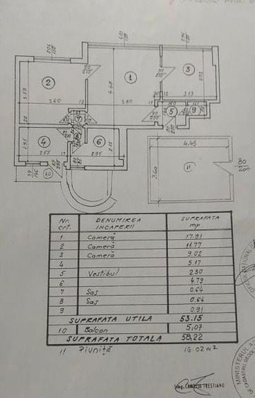 Apartament cu 3 camere semidecomandat, mobilat în Tineretului