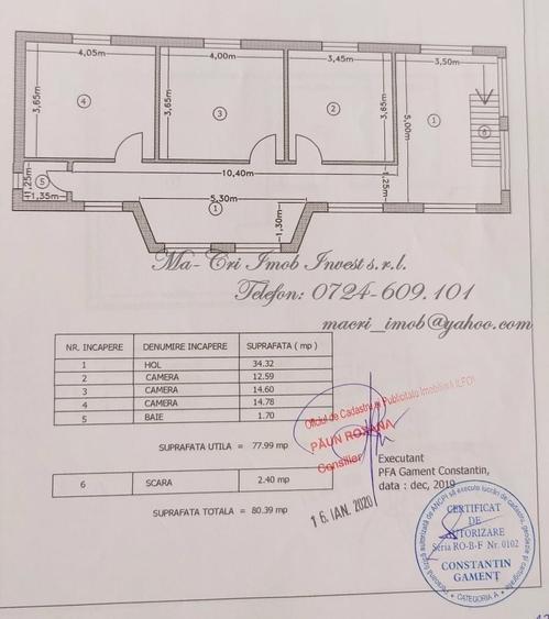Casă individuală cu 5 camere cu Canalizare în Gruiu