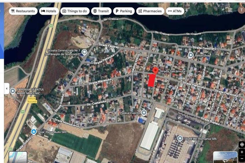 Teren Construcții intravilan de 1261 mp, în Ștefăneștii de Jos