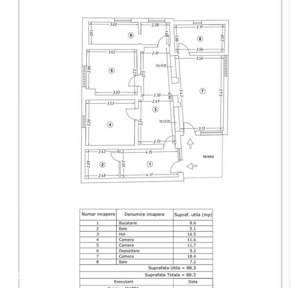 Casă cu 3 camere cu Teren 145 Mp în Andronache