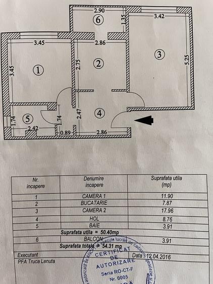 Apartament cu 2 camere decomandat în Central