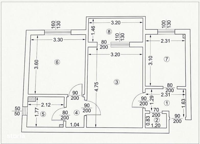 Apartament cu 2 camere semidecomandat în Podul de Piatră