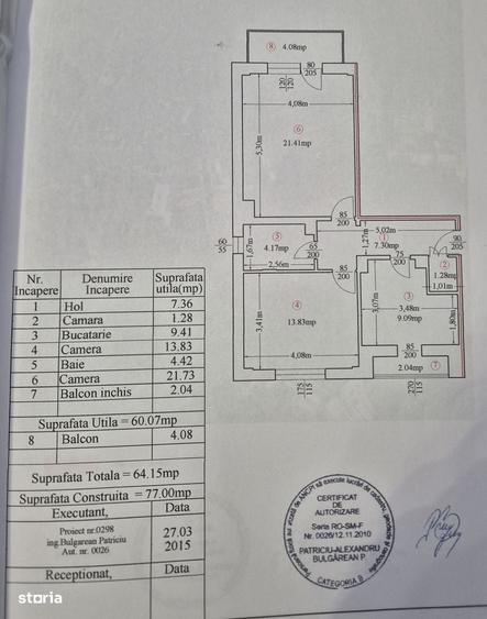Apartament cu 2 camere decomandat în Central