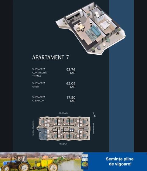 Apartament cu 2 camere decomandat în Central
