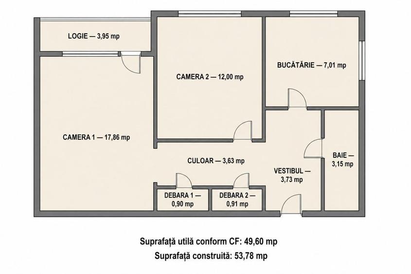 Apartament cu 2 camere decomandat în Titan — fotografia 3