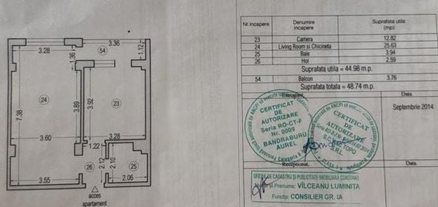 Apartament cu 2 camere decomandat, mobilat în Km 5