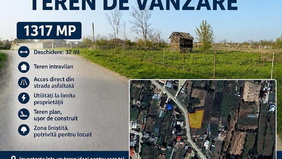 Teren Construcții intravilan de 1317 mp, în Vișina