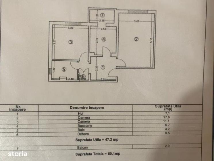 Apartament cu 2 camere decomandat în Tomis III