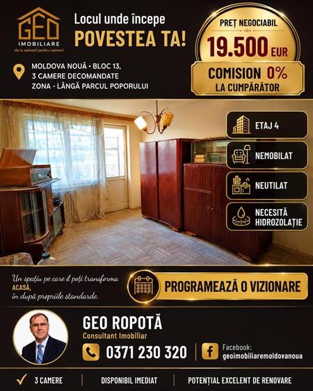 Apartament 3 camere in Moldova Noua - 1