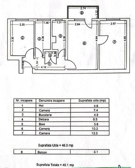 Apartament 3 camere zona Km 4 5 - 10