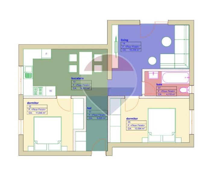 Apartament cu 3 camere decomandat, mobilat în Bună Ziua