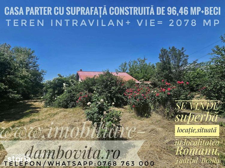 Casă cu 3 camere cu Teren 2078 Mp în Romanu