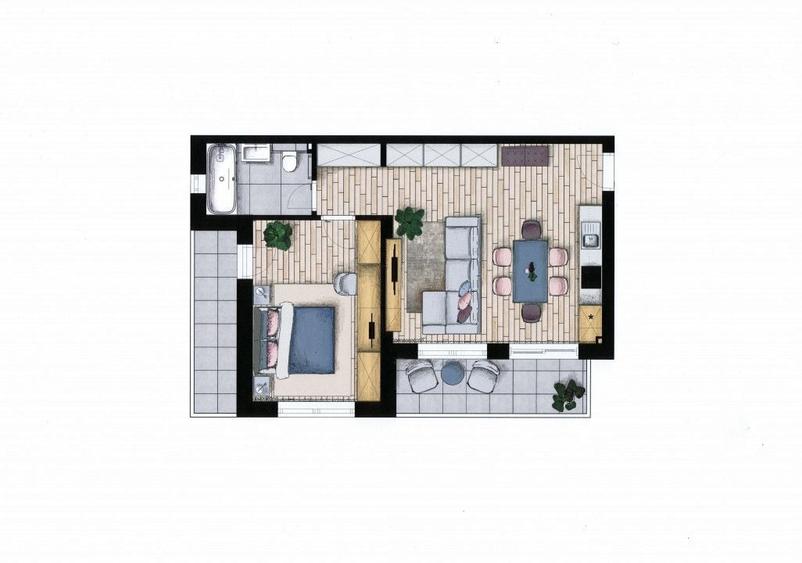 Apartament cu 2 camere decomandat, mobilat în Nord-Est