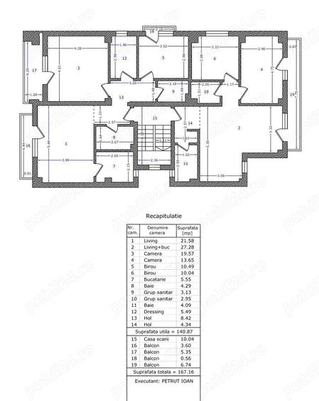 Apartament cu 3 camere decomandat în Dorobanți