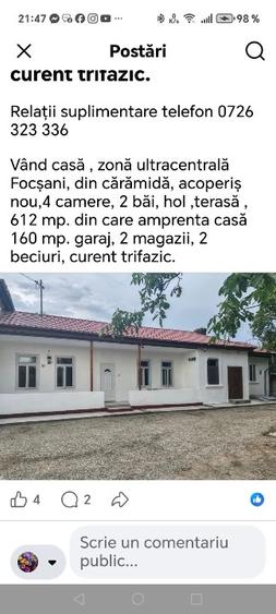 Casă individuală cu 4 camere cu Canalizare în Central