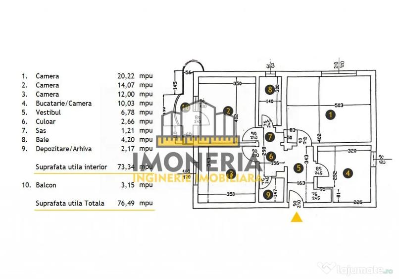 Birou 3-4 camere-decomandat-Anastasie Panu-AC-0% comision - 3