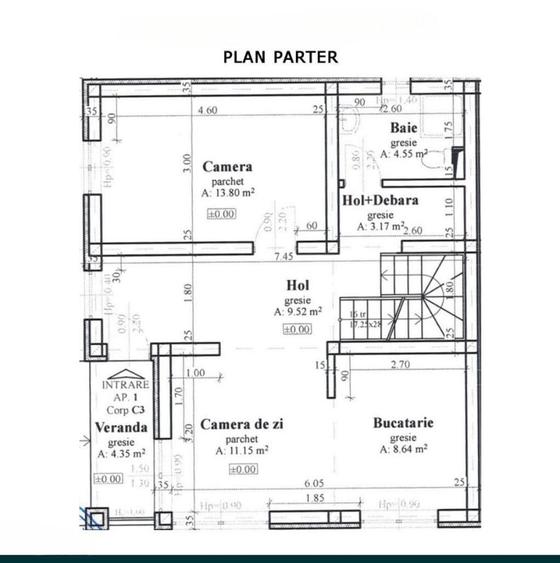 Duplex cu 5 camere cu Canalizare în Dezmir