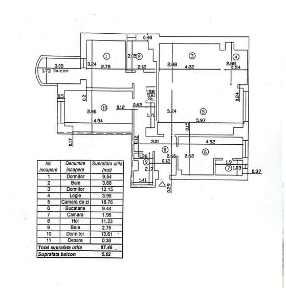 Apartament cu 4 camere decomandat, mobilat în Traian
