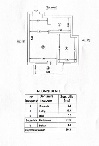 Apartament cu 2 camere semidecomandat în Vișani