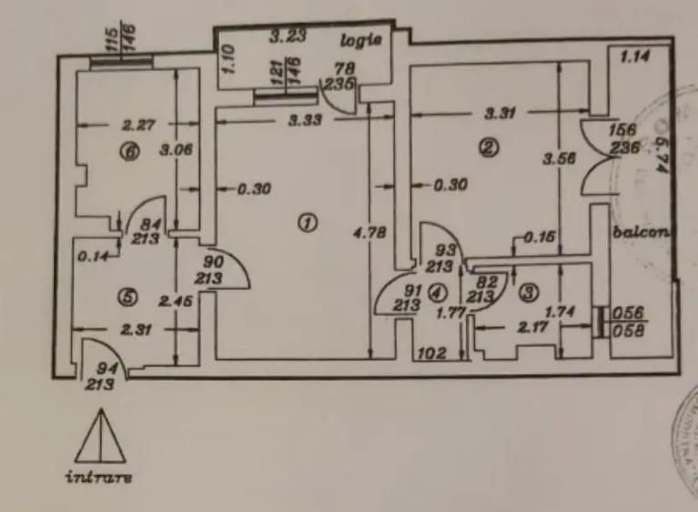 Apartament cu 2 camere semidecomandat în Central
