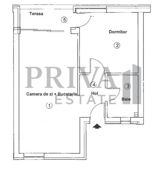 Apartament cu 2 camere decomandat, mobilat în Central