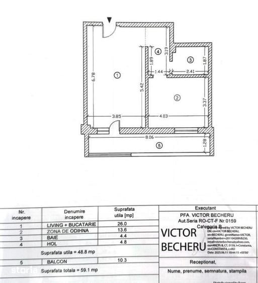 Apartament cu 2 camere în Palazu Mare