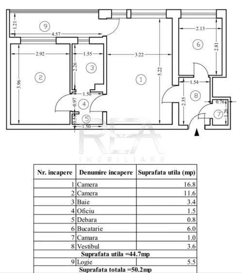 2 camere, 5/9, 50 mp, anvelopat-Gorjului - 1