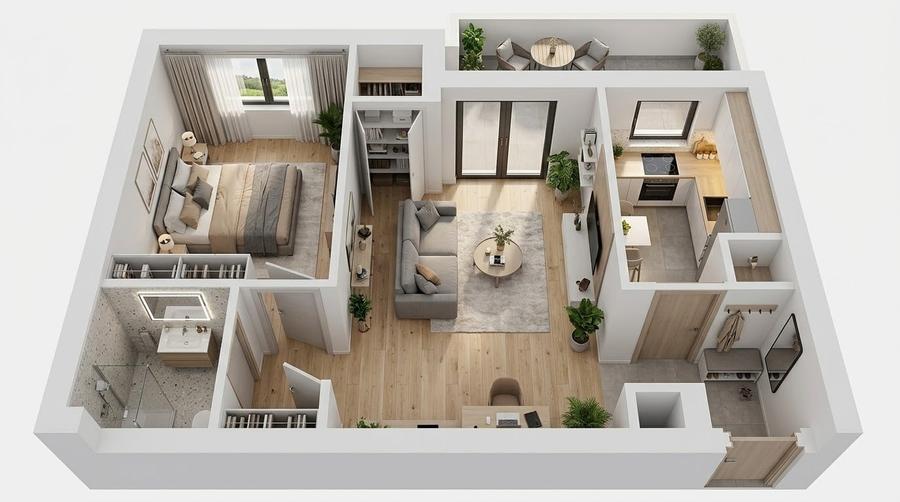 Apartament cu 2 camere semidecomandat în P-ța Amzei