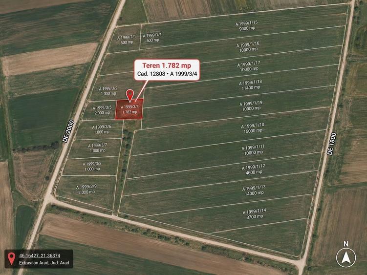 Teren agricol extravilan de 1800 mp, în Micălaca