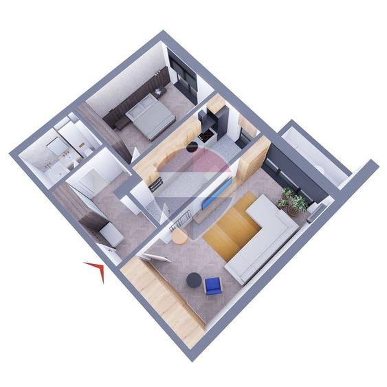 APARTAMENT 2 CAM | 57 MP + TERASA | CHERIU | 89865 - 3