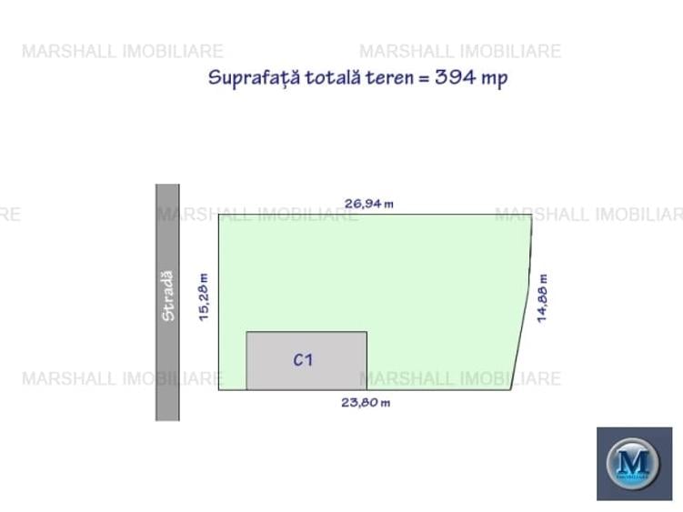 Teren Construcții intravilan de 394 mp, în Cantacuzino
