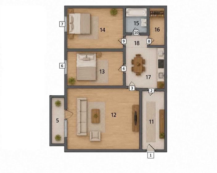 Apartament 3 camere, 60 mp, Targu Lapus - 4