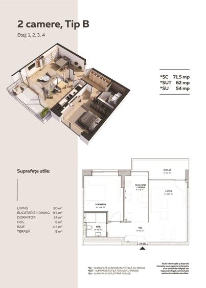 Apartament cu 2 camere decomandat în Aviației
